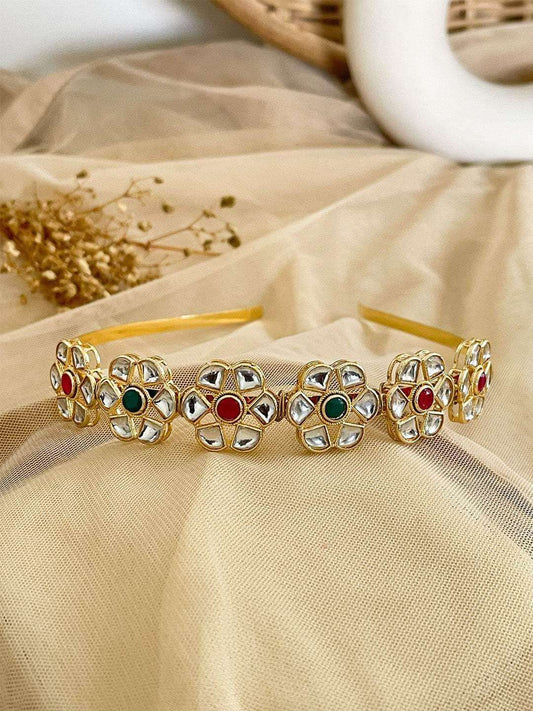 Ishhaara Multicolor Kundan Studded Hairband