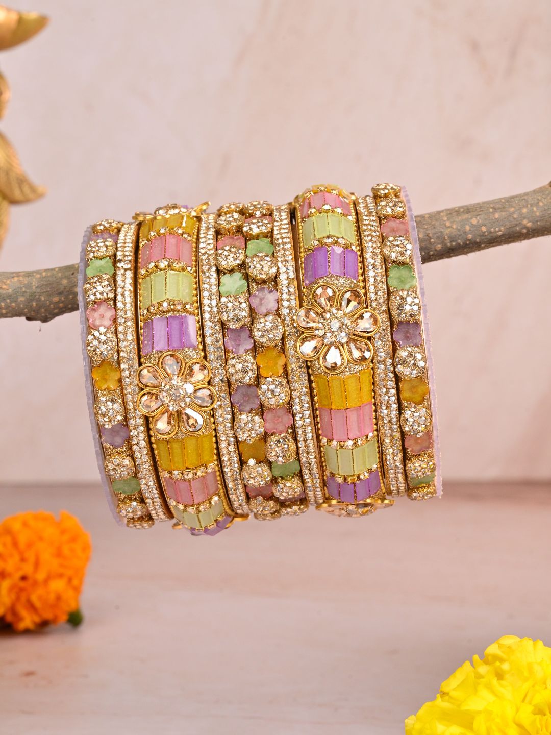 Ishhaara Multicolored Stone Studded Rajwadi Bridal Chooda