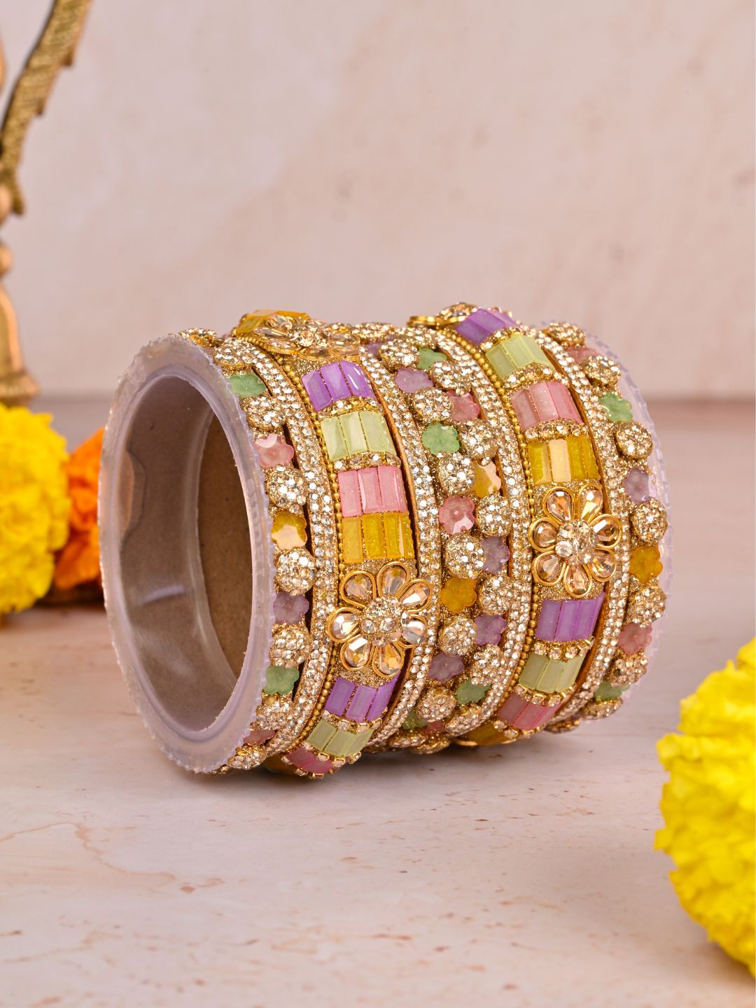 Ishhaara Multicolored Stone Studded Rajwadi Bridal Chooda