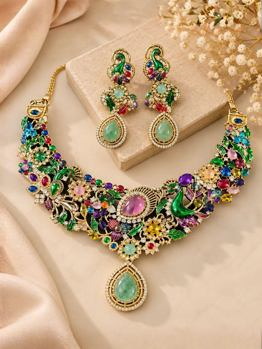 Ishhaara Multicolour Statement Luxe Necklace Set