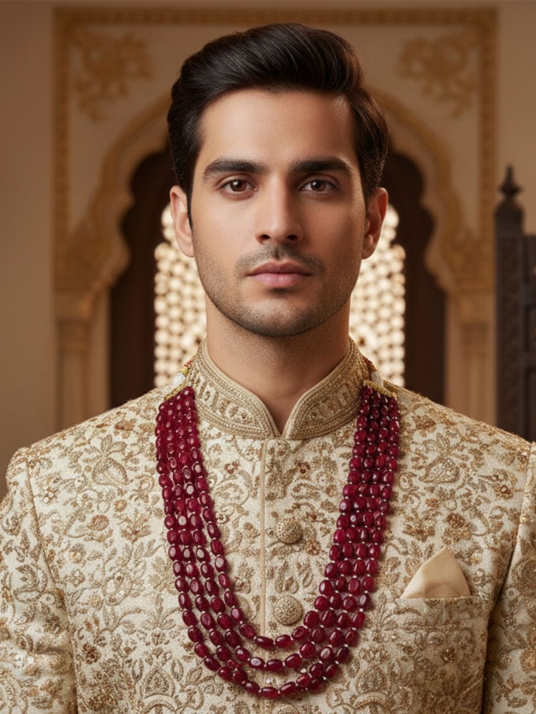 Ishhaara Natural Ruby Beads Necklace