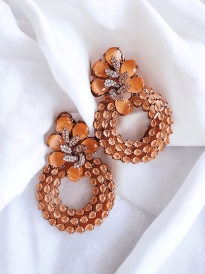 Ishhaara Round Colorful Glam Rhinestone Earrings