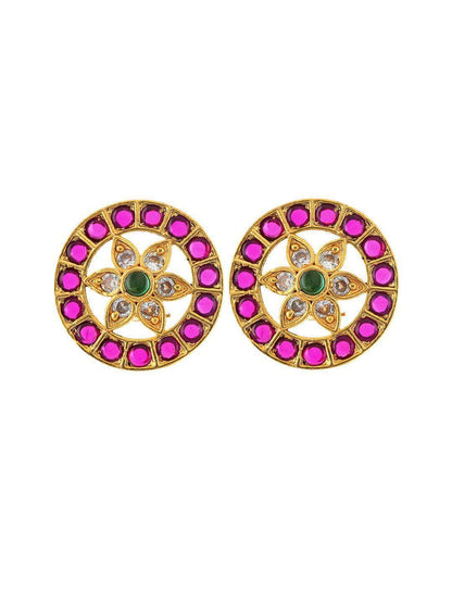 Ishhaara Original Kempu Floral Stud