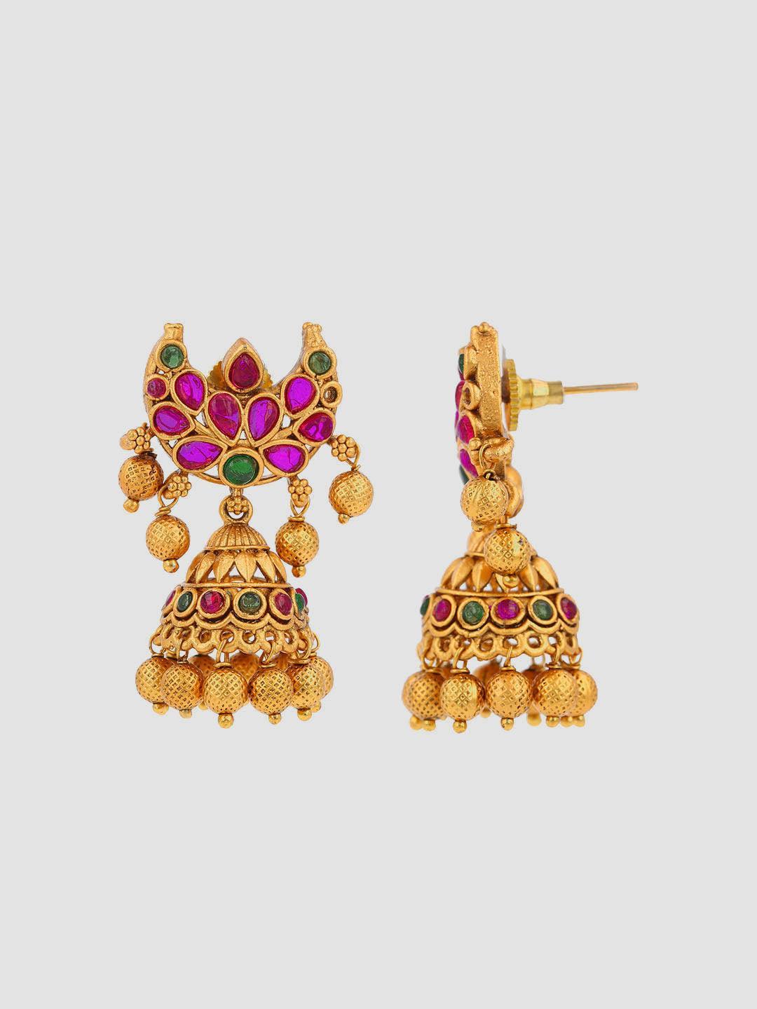 Ishhaara Original Kempu Moon Designer Jhumka