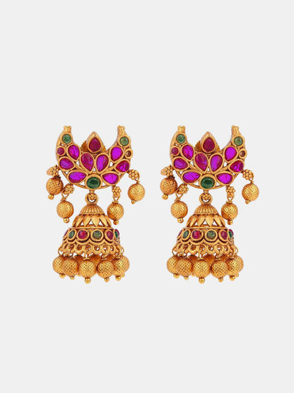 Ishhaara Original Kempu Moon Designer Jhumka