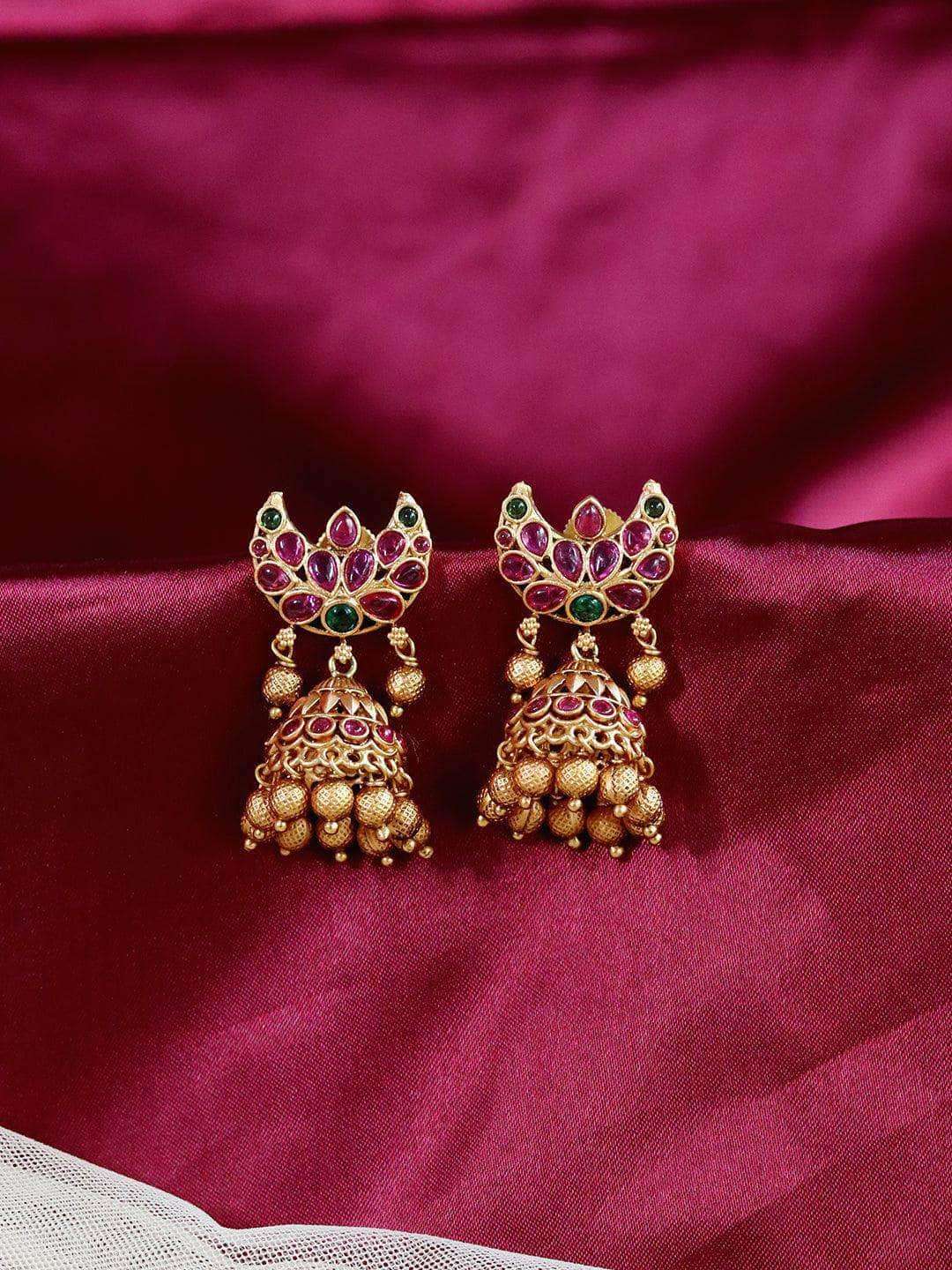 Ishhaara Original Kempu Moon Designer Jhumka