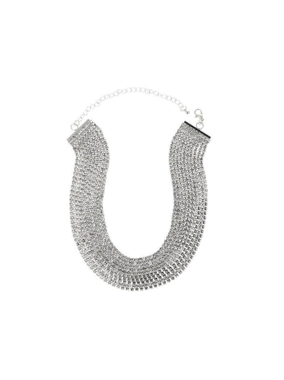 Ishhaara Orry Inspired Showstopper Necklace Silver