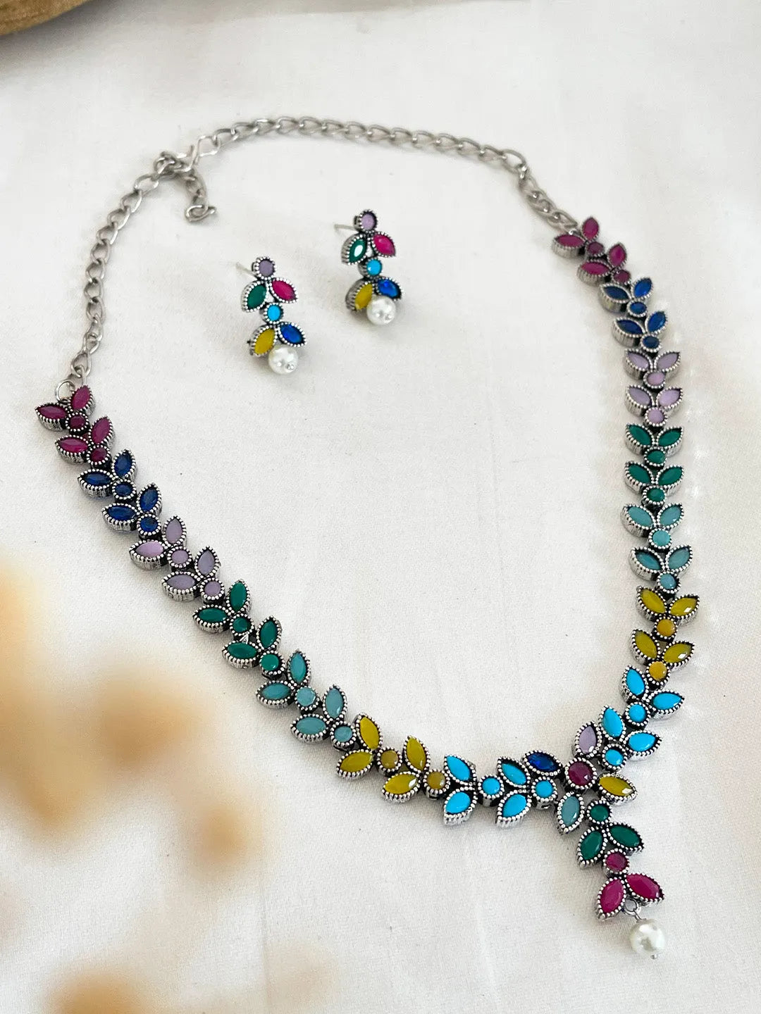 Ishhaara Oxidised Leaf Model Designer Necklace