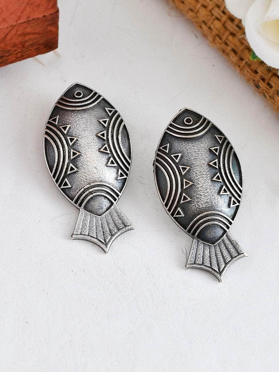 Ishhaara Oxidized Matsya Earring