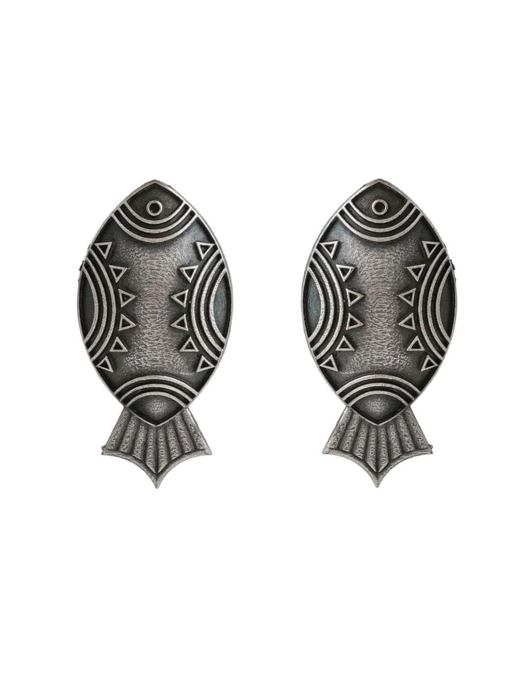 Ishhaara Oxidized Matsya Earring
