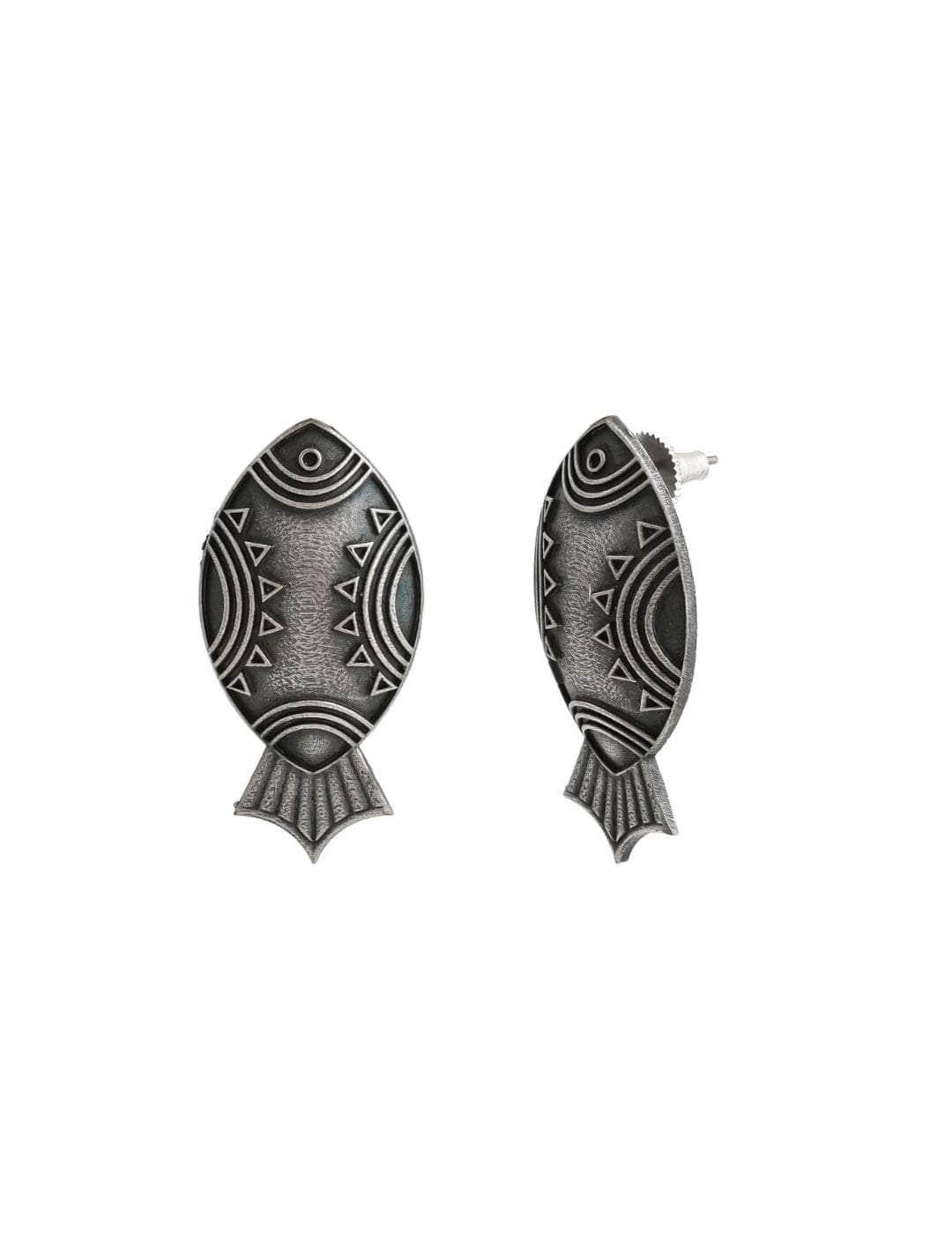 Ishhaara Oxidized Matsya Earring