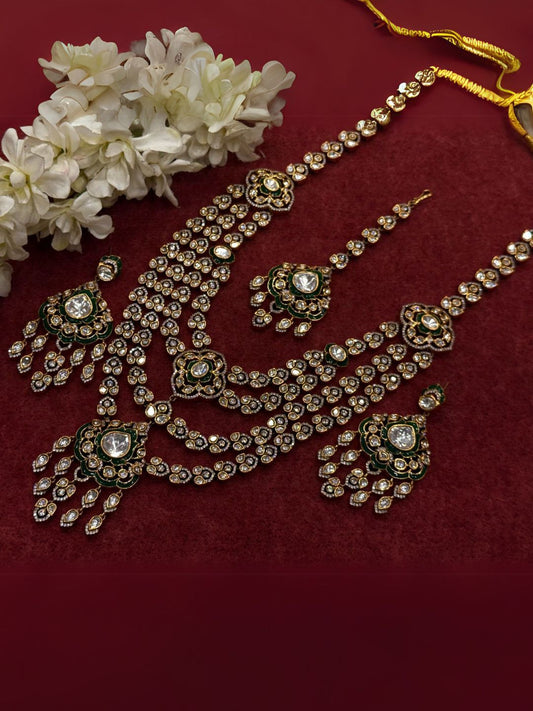 Ishhaara Pachi Kundan Full Bridal Necklace