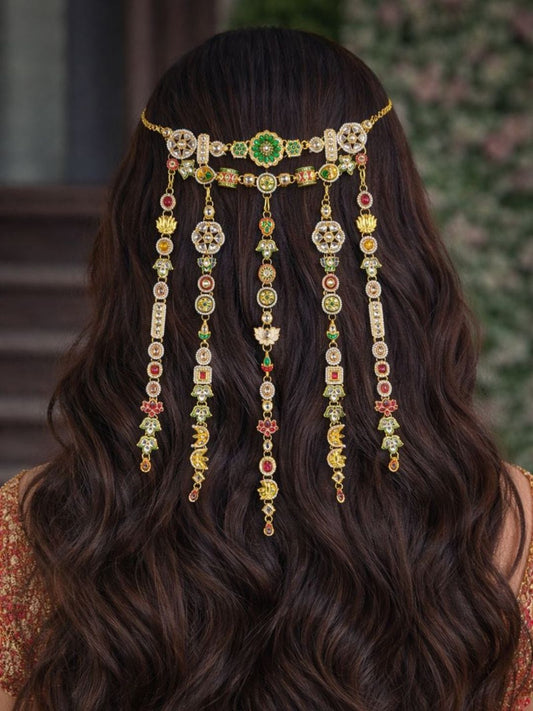 Ishhaara Pachi Kundan Studded Hair Accessories