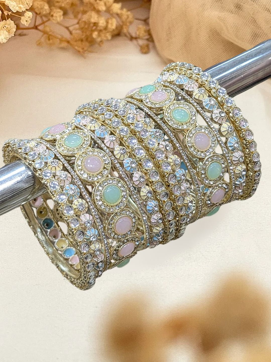 Ishhaara Pastel Ad Stone Studded Chooda