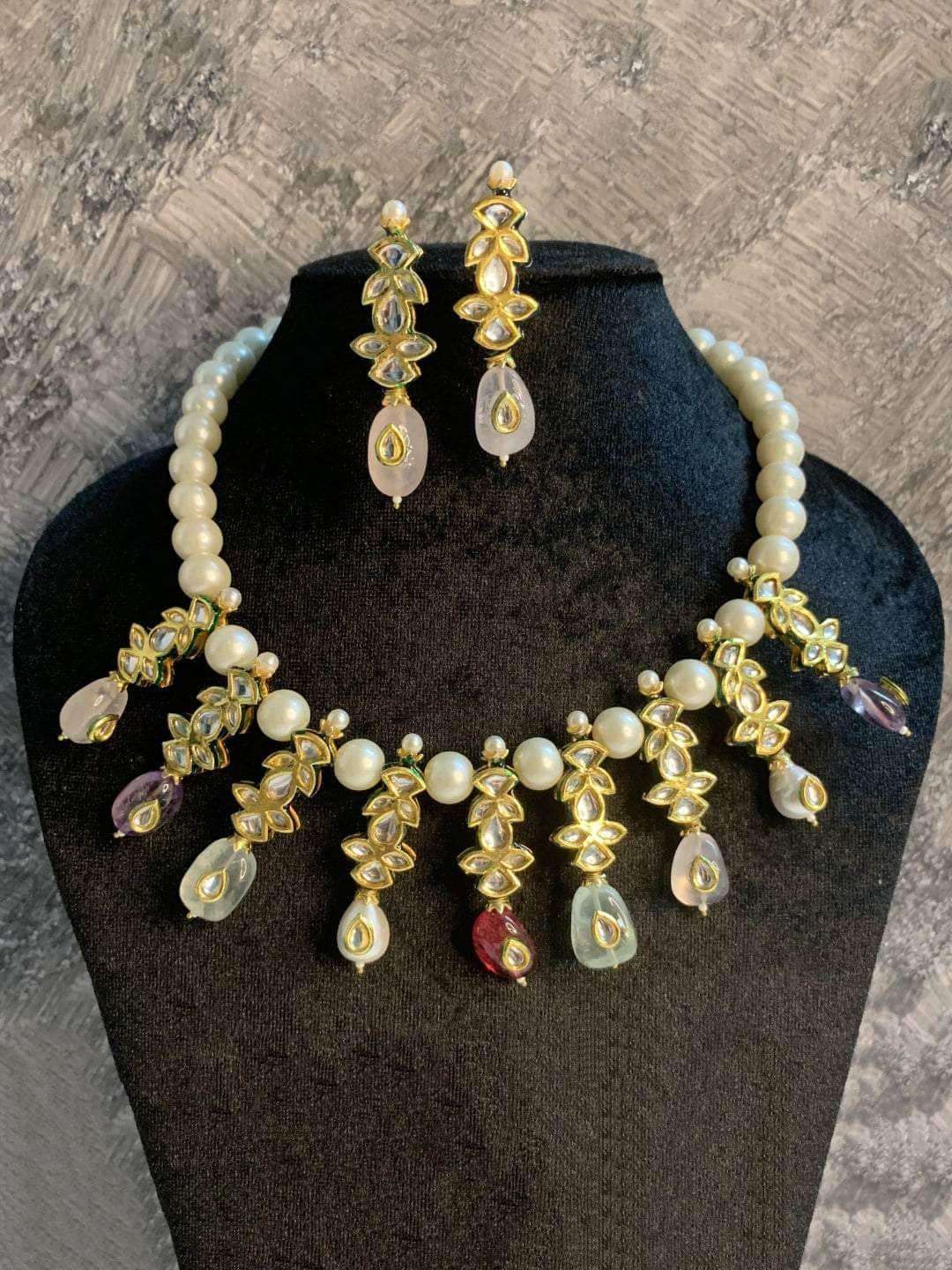 Ishhaara Pastel Long Drop Necklace