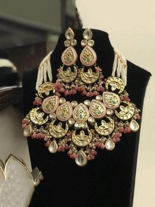 Ishhaara Meena Kundan Multi Chand Necklace