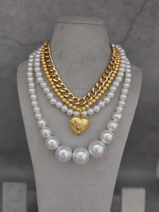 Ishhaara Pearl Chain Layered Necklace