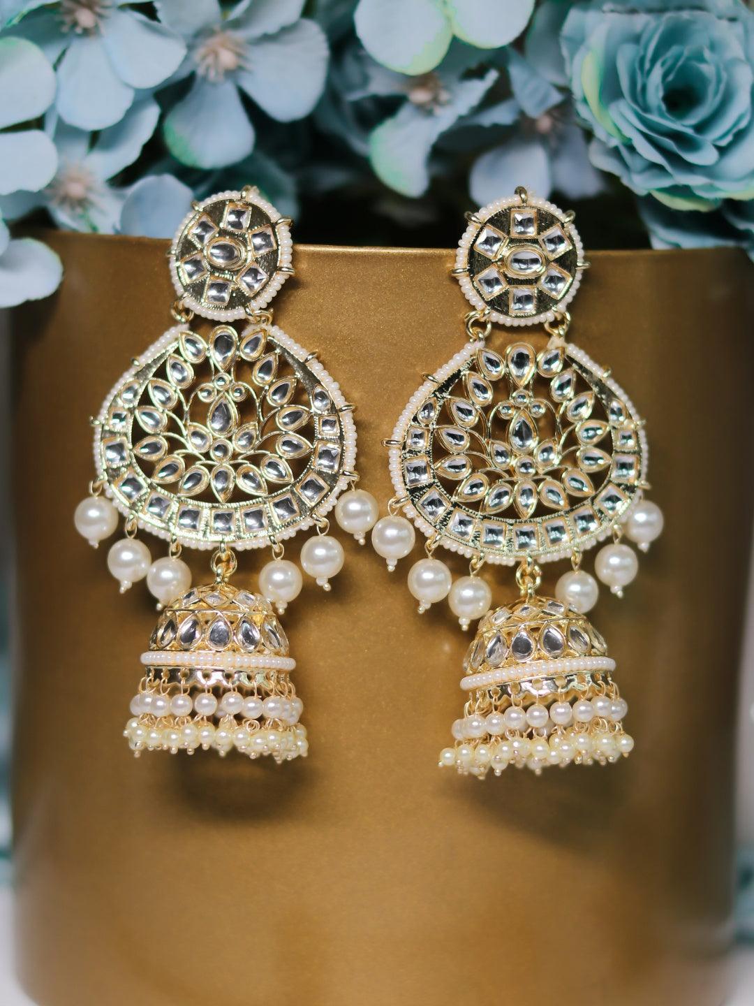 Ishhaara Pearl Drop Jhumka Earrings