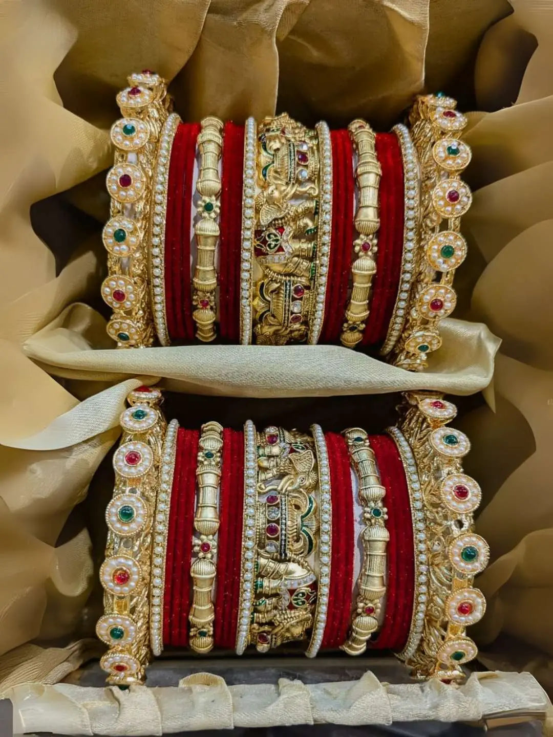 Ishhaara Pearl Studded Rajwadi Bridal Bangles