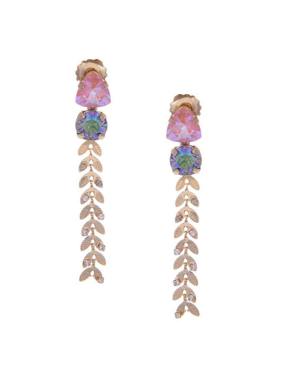 Ishhaara Crystal Trail Earrings Pink