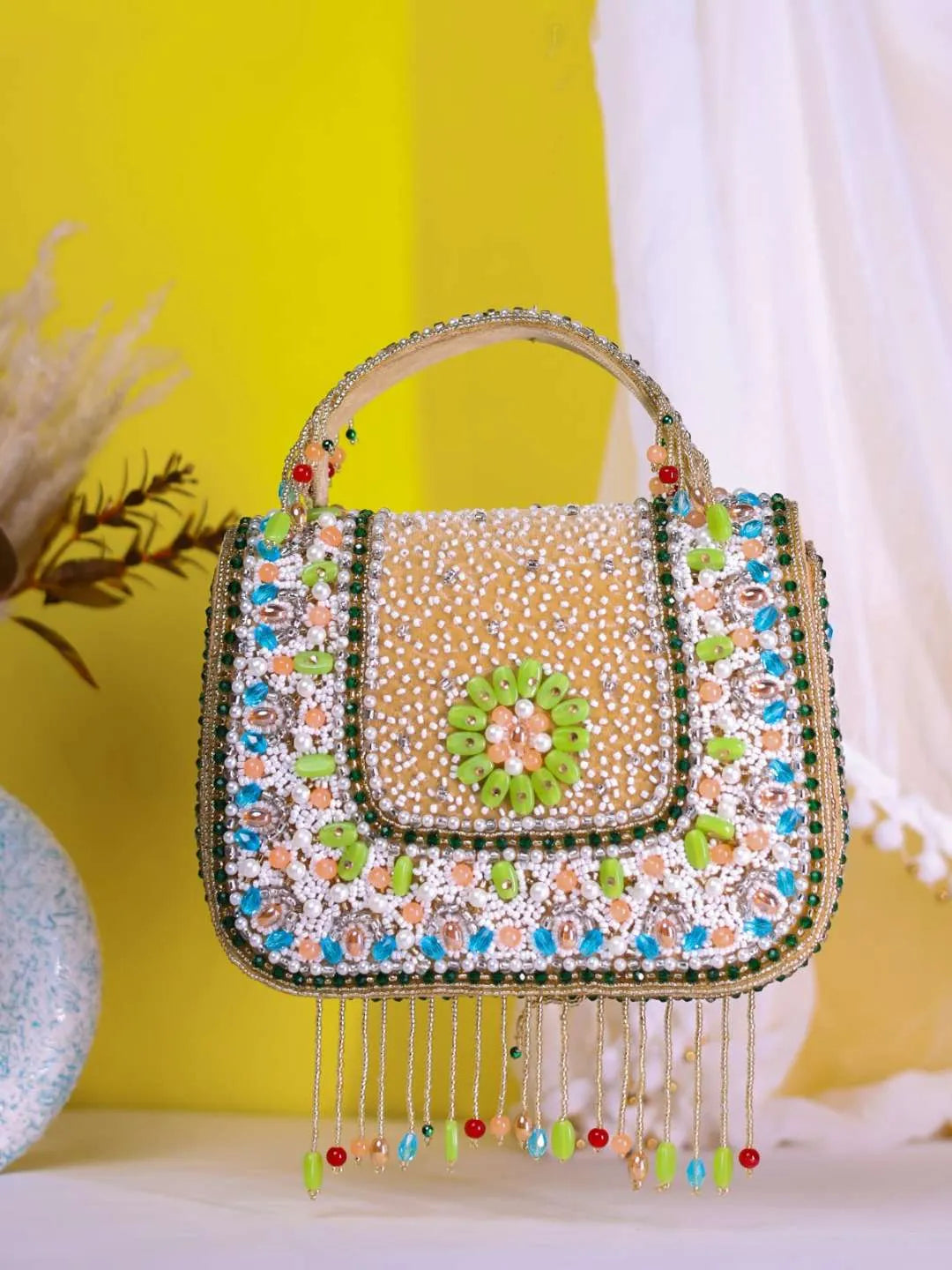 Ishhaara Pink Festive Blossom Mdf Clutch Bag