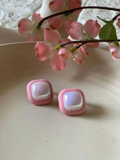 Ishhaara Lucky Enamel Square Earrings