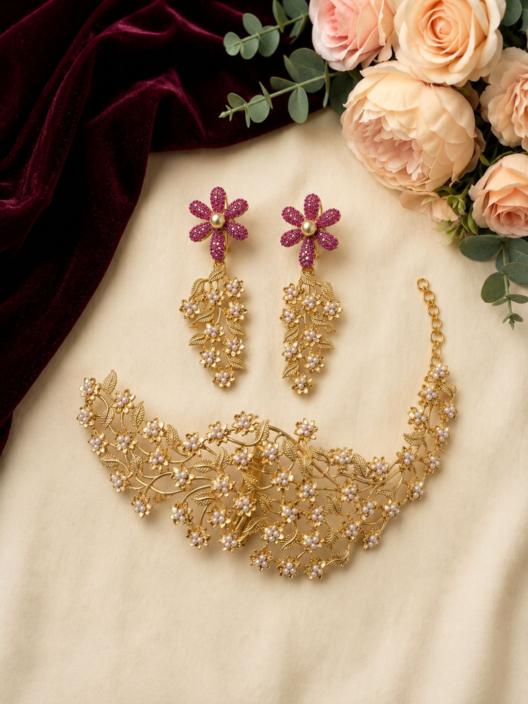 Ishhaara Pink Statement Bold Earcuff