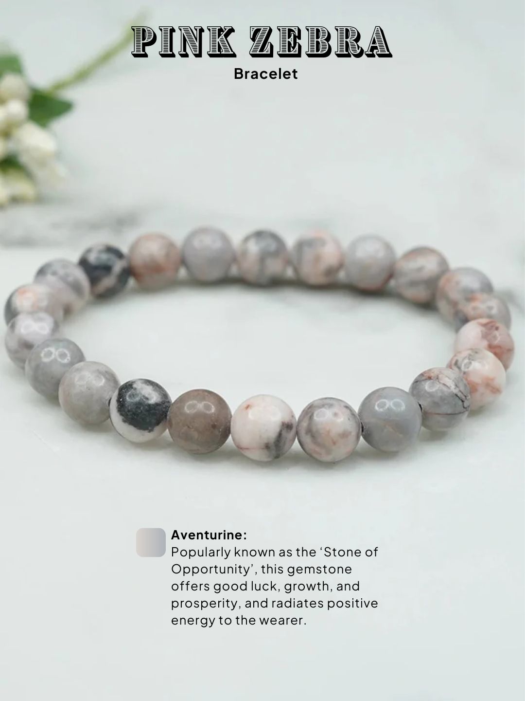 Ishhaara Pink Zebra Bracelet