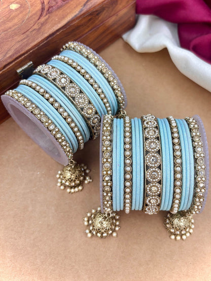 Ishhaara Polki Bangle Set with Jhumka Earrings — handcrafted Indian jewellery - view 26