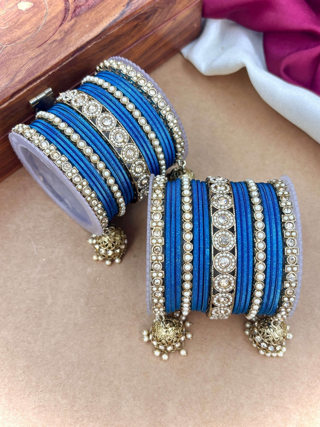Ishhaara Polki Bangle Set with Jhumka Earrings — handcrafted Indian jewellery - view 6