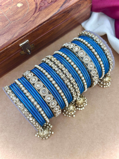 Ishhaara Polki Bangle Set with Jhumka Earrings — handcrafted Indian jewellery - view 7