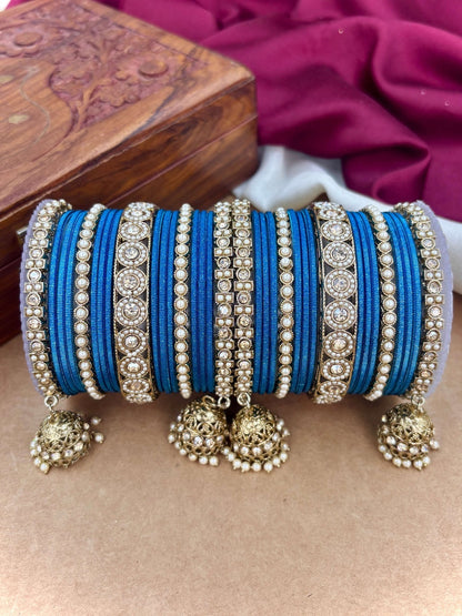 Ishhaara Polki Bangle Set with Jhumka Earrings — handcrafted Indian jewellery - view 9