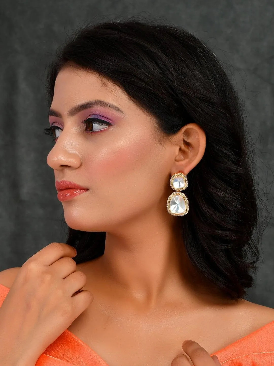Ishhaara Polki Stone Ad Earring