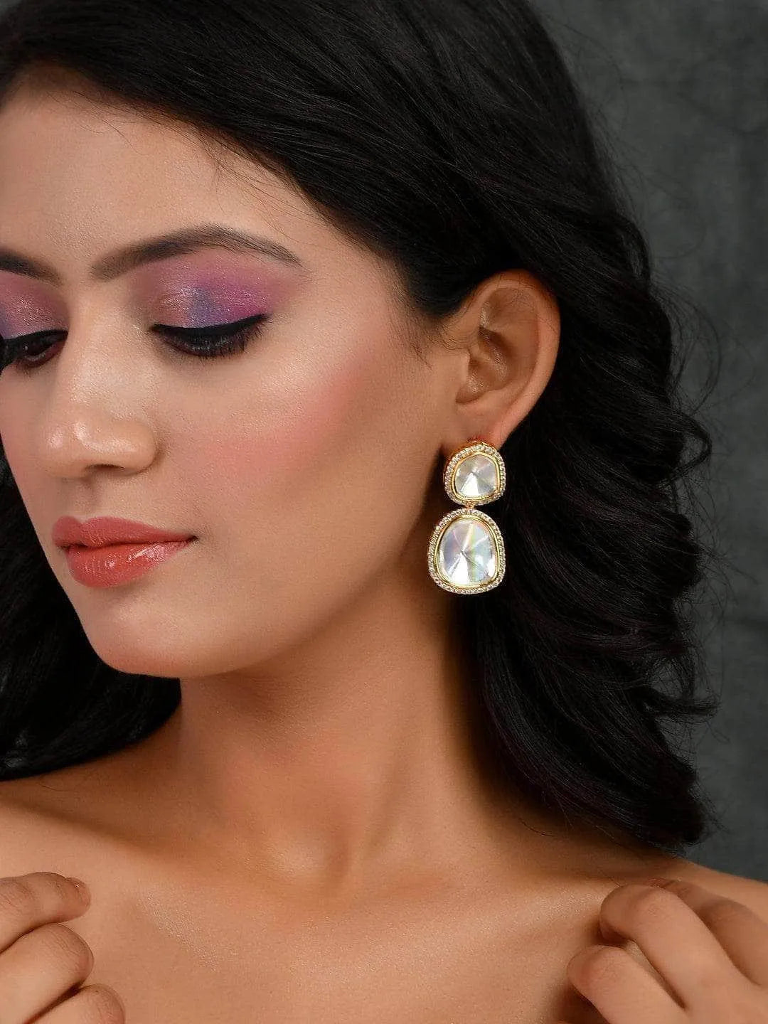Ishhaara Polki Stone Ad Earring
