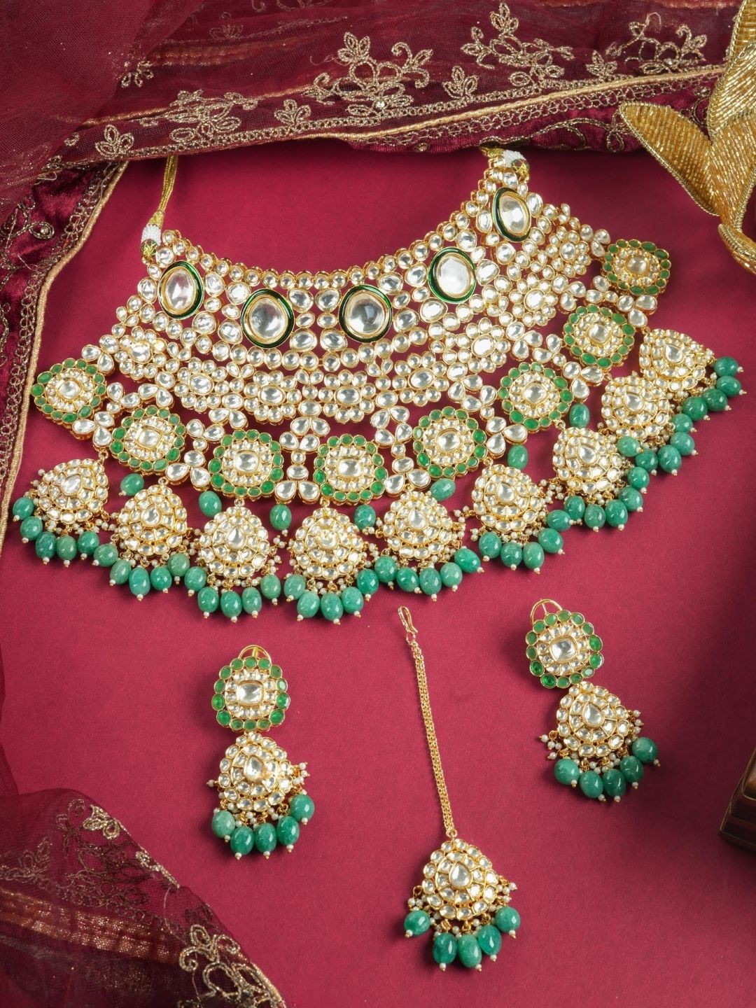 Ishhaara Premium Polki Kundan Necklace Set