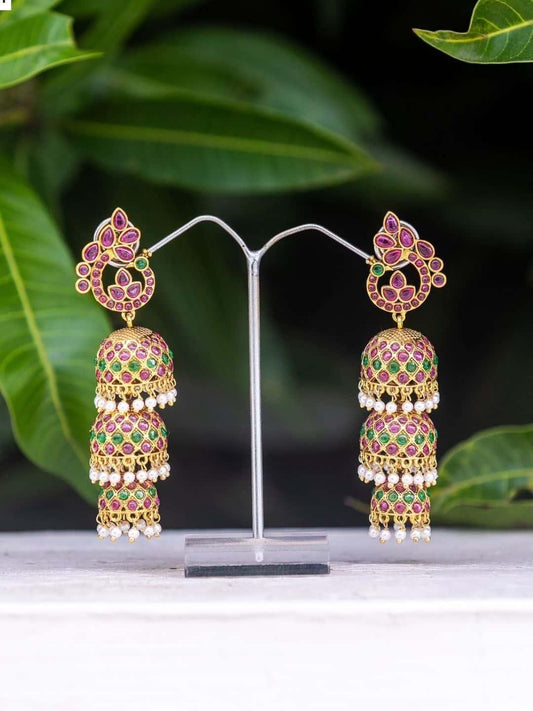 Ishhaara Premium Real Kemp Step Grand Jumkha