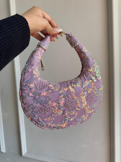 Ishhaara Purple Moon Bags In Designer Fabric
