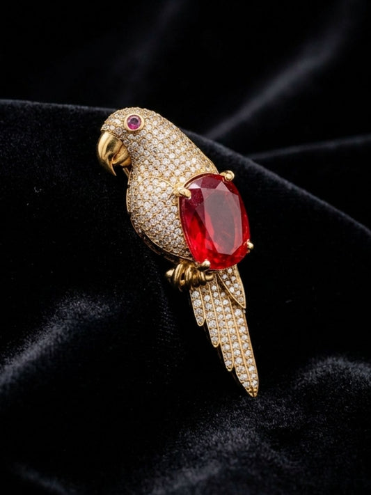 Ishhaara Rani Jewel Parrot Brooch