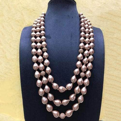 Ishhaara Rose Gold Baroque Layered Necklace
