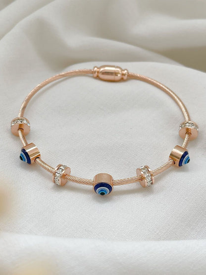 Ishhaara Rose Gold Evil Eye Magnetic Kada