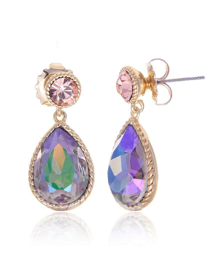 Ishhaara Sapphire Drop Earrings Peach