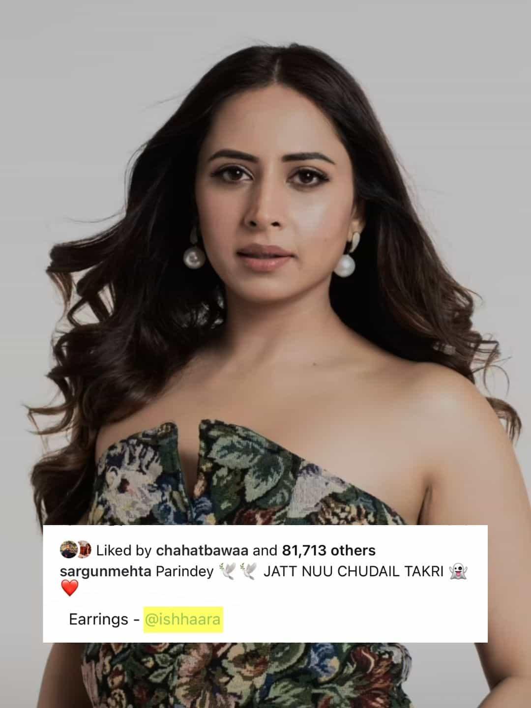 Ishhaara Sargun Mehta In Pearl Drop Earrings