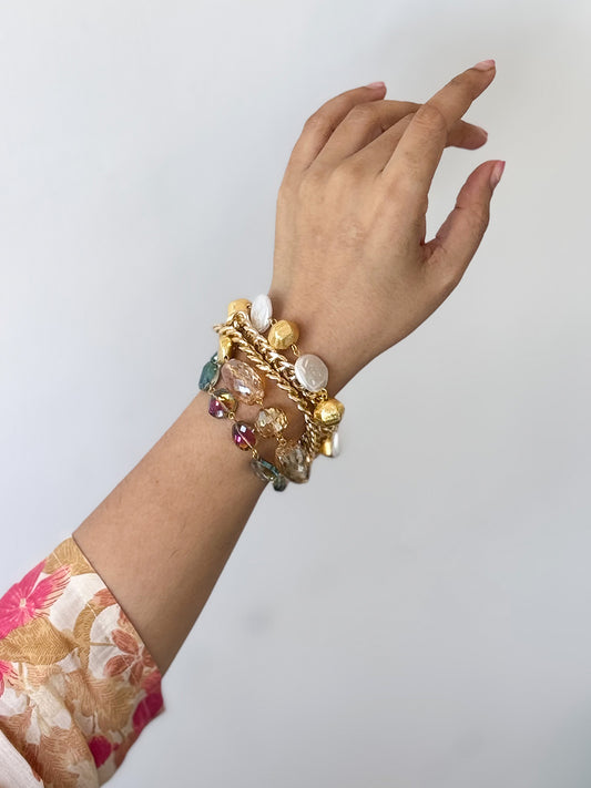 Ishhaara Semi Precious Beads Studded Wrap Around Bracelet
