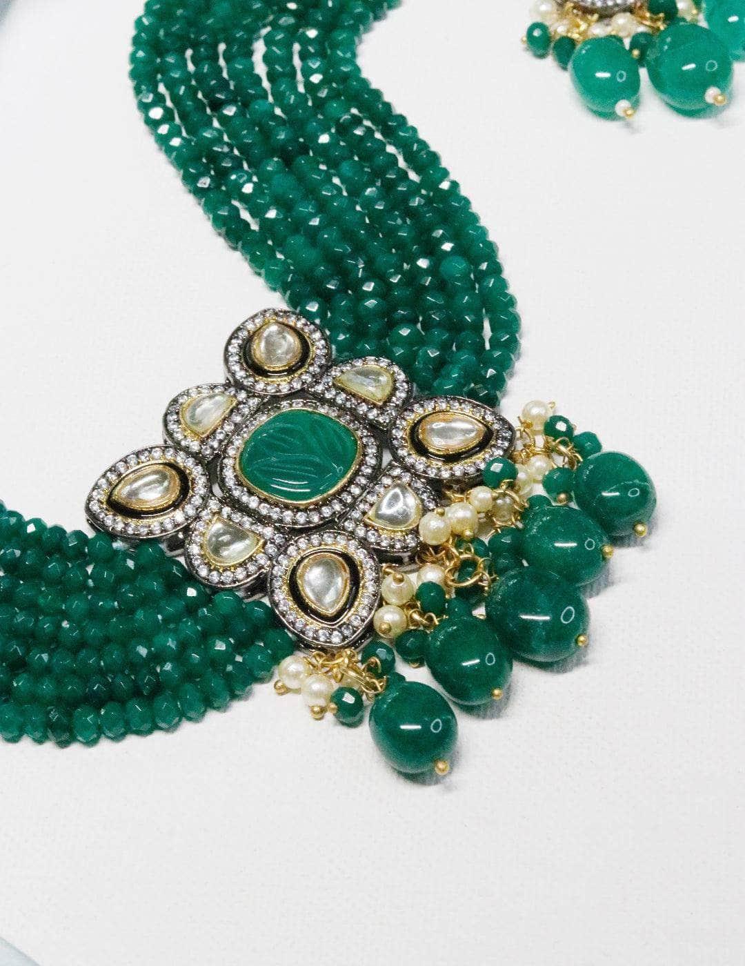 Ishhaara Semi Precious Centre Stone Choker Set