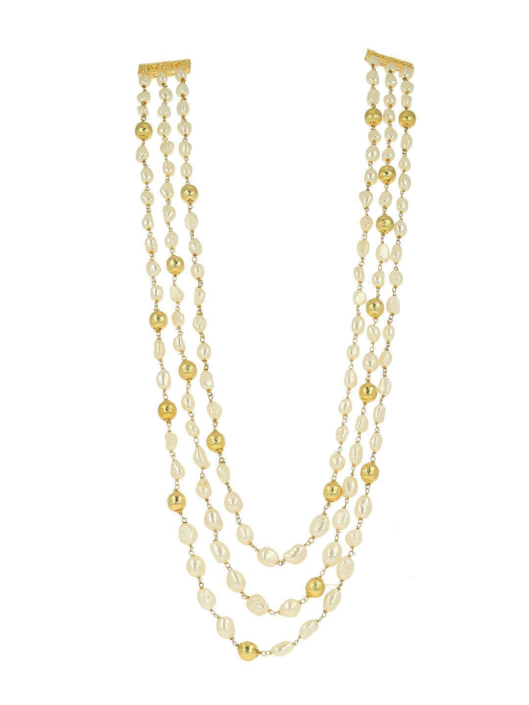 Ishhaara Shell Pearl Triple Layered Haar
