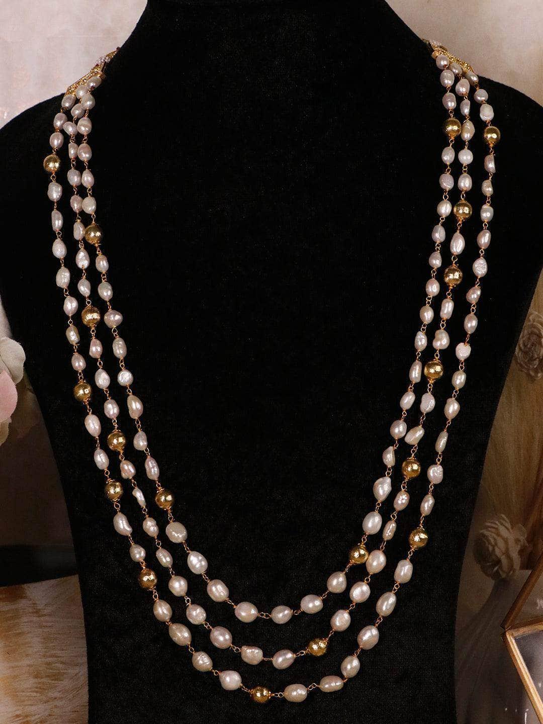 Ishhaara Shell Pearl Triple Layered Haar