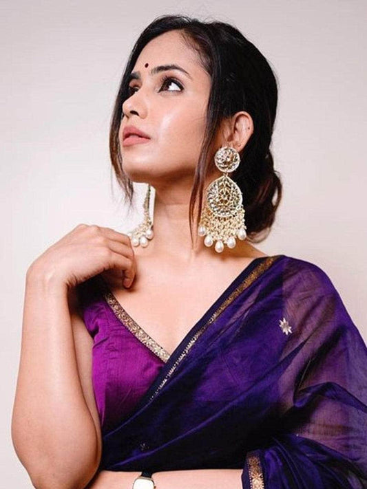 Ishhaara Shruti Prakash In Kundan Chandbali And Pearls Earrings