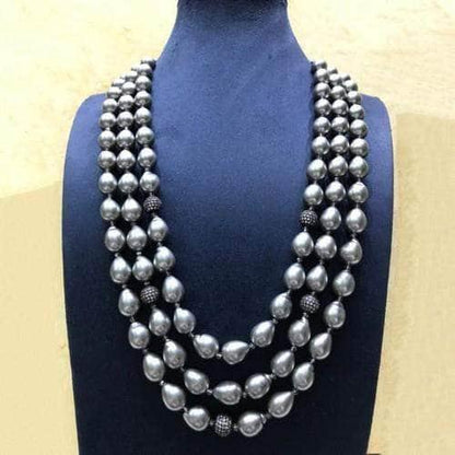 Ishhaara Silver Baroque Layered Necklace