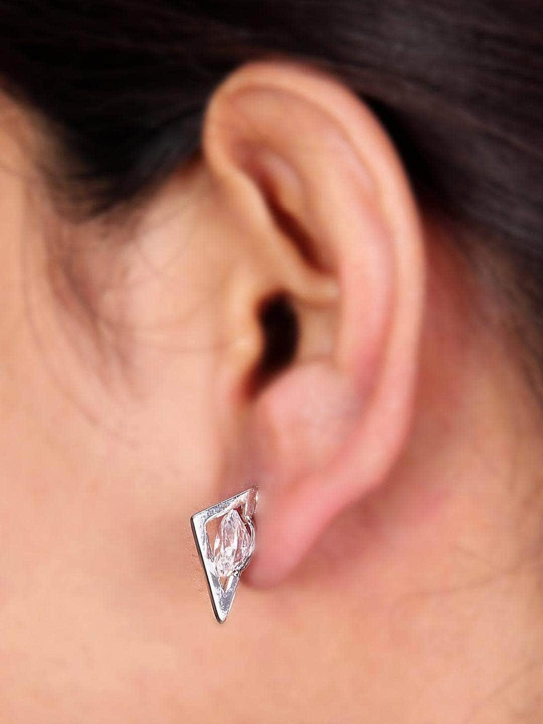 Ishhaara Solitaire Studs Silver