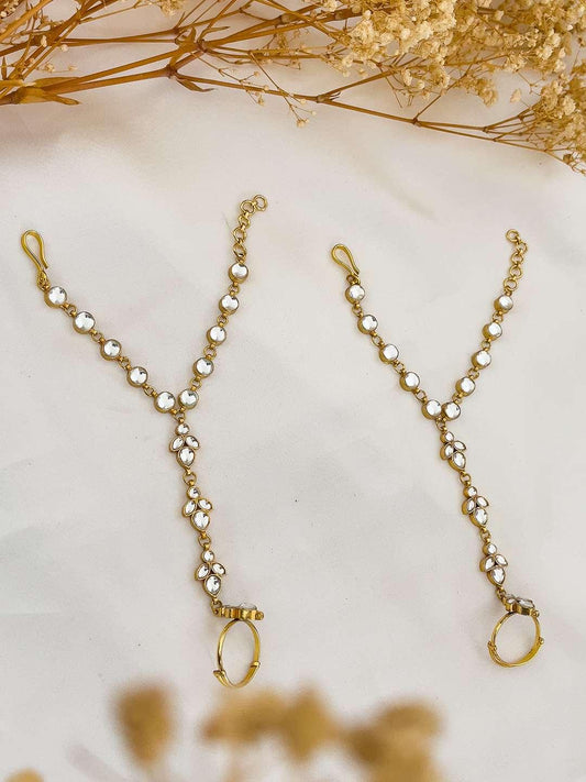 Ishhaara Simple Pachi Kundan Hathphool